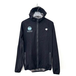 Rabbit Running Mens Low Light Reflective Hooded Jacket Black Stretch Size Small